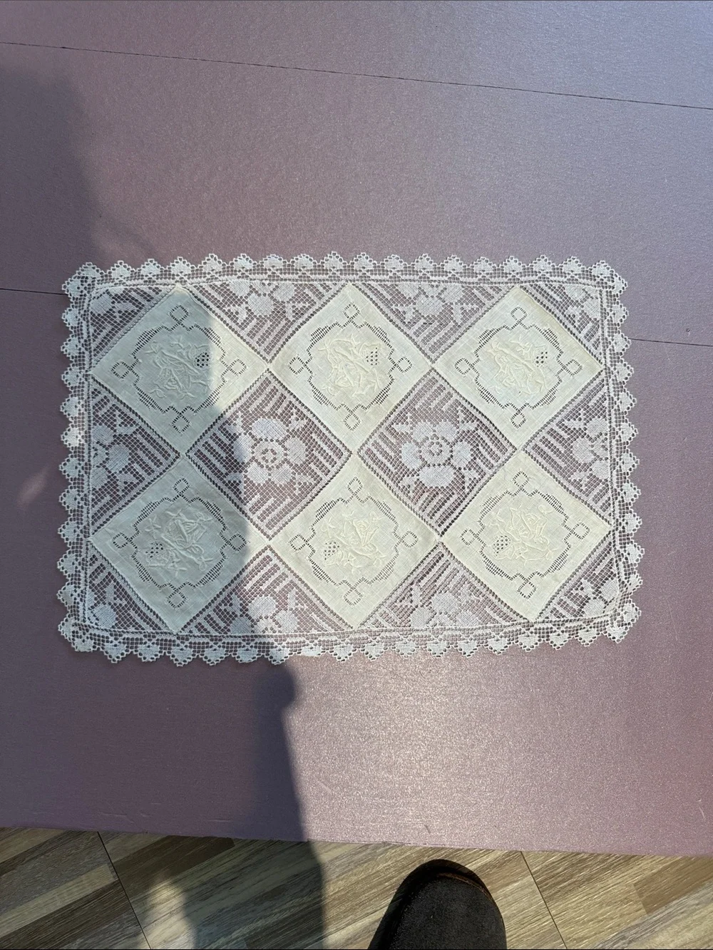 Vintage cutwork embroidered placemats set of 4